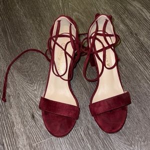 Velvet Maroon Heels Size 7